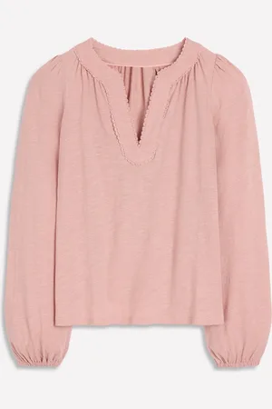 Boden Ava Long Sleeve Trim 100% Cotton Top38