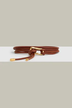 Reiss Tara Sculpted Buckle Tubular Tie Beltsmallmedium