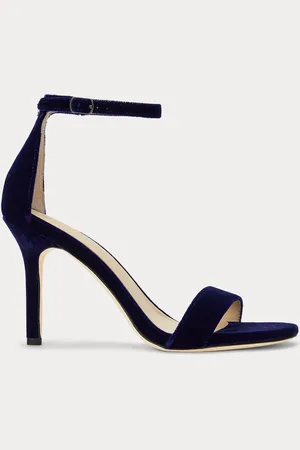 Ralph Lauren Blue Allie Velvet Strap HeelsEU 35.5 (UK 3)