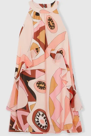 Reiss Sasha Printed Ruffle-Trim Dress116122 cm