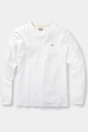 Aubin Buttermere 100% Cotton Long Sleeve White T-ShirtX-Large