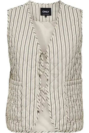 ONLY Stripe Quilted WaistcoatL 12-14