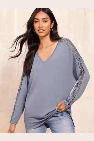 Friends Like These Long Sleeve Crochet Trim Tunic46