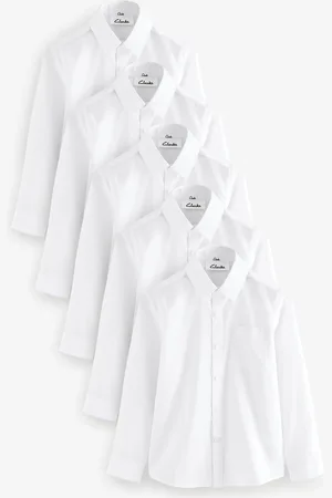 Clarks Boys Long Sleeve School Shirts 5 Pack134140 cm