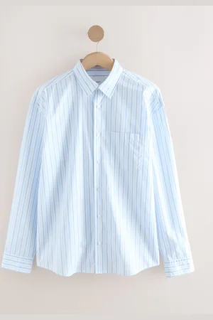 Next Stripe Poplin Long Sleeve Oxford 100% Cotton ShirtL