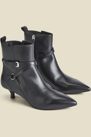 Sosandar Leather Kitten Heel Ankle Boots With Buckle DetailEU 40 (UK 7)
