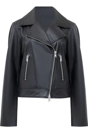 French Connection Leather Connie Long Sleeve Biker JacketXS