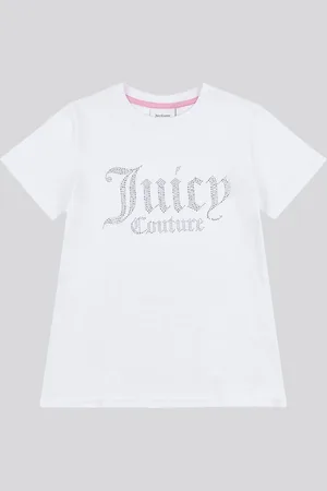 Juicy Couture Girls Fitted Diamante 100% Cotton T-Shirt10