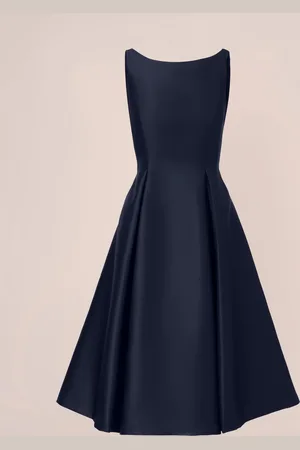 Adrianna Papell Blue Sleeveless Tea Length Dress42