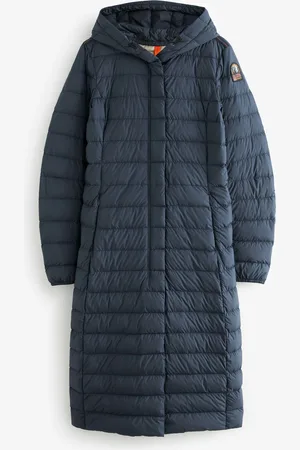 Parajumpers Granatowy bardzo lekki płaszcz puchowy Omega o wydłużonym krojuL