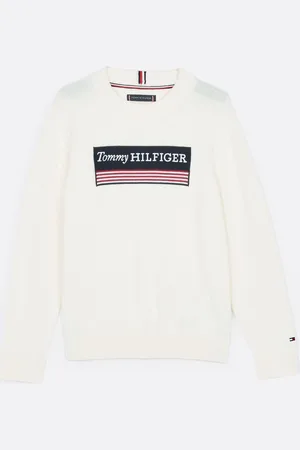 Tommy Hilfiger Sweter o regularnym kroju 1985 z monotypem, w 100% z bawełny10 lat (140 cm)
