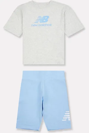 New Balance Zestaw Kids z warstwowym logo w 100% z bawełny: koszulka i kolarki122128 cm