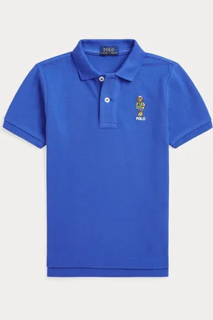 Ralph Lauren Boys Blue Polo Bear Pique 100% Cotton Polo Shirt7 lat (122 cm)