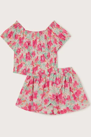 Monsoon Tropical Floral Shirred Top and Skort Set122128 cm