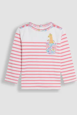 JoJo Maman Bébé Appliqué Pocket Breton 100% Cotton Top104110 cm