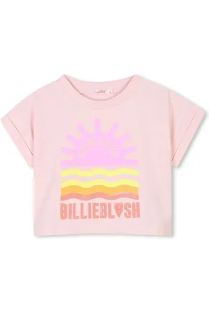 Billieblush Pink Logo Sunset Graphic Short Sleeve Cropped T-Shirt140146 cm