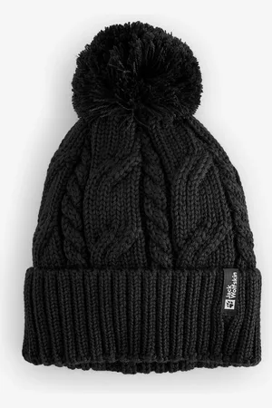 Jack Wolfskin Pom Pom Knitted Black BeanieJeden