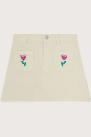 Monsoon Tulip Embroidered Denim 100% Cotton Skirt110116 cm