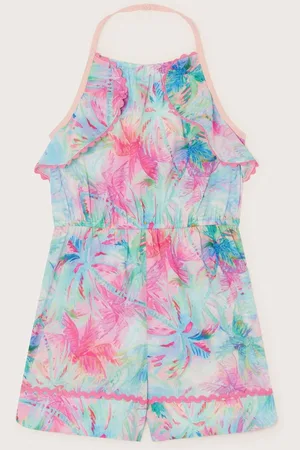 Monsoon Frill Palm Print Halter Playsuit5