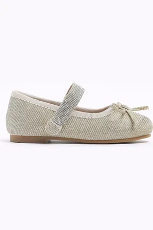 River Island Girls Velvet Diamonte Strap PumpsEU 19 (UK 3)
