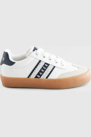Ted Baker Boys Low Top White Trainers with Gum Soleuk1eu33