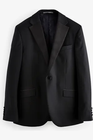 Next Slim Fit Signature Marzotto Italian Fabric Check Tuxedo Suit Jacket46 Long (UK 36 L)