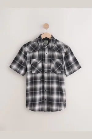 Next Short Sleeve Check Twin Pocket Western 100% Cotton ShirtX-Large