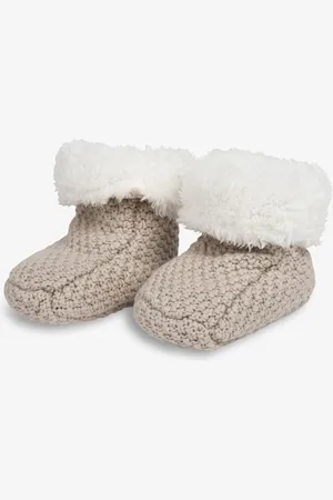 The Little Tailor Baby Natural Knitted Plush Lined Booties6