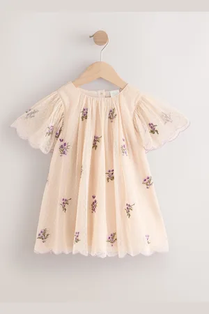Next Short Sleeve Mesh Embellished Dress (3mths-7yrs)110116 cm