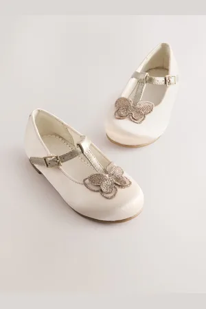 Next Butterfly Satin Bridesmaid T-Bar Occasion ShoesEU 20.5 (UK 4)