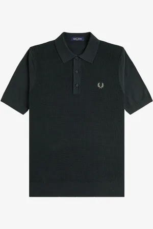 Fred Perry Waffle Knitted Polo ShirtM