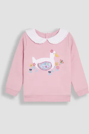 JoJo Maman Bébé Frill Collar Appliqué 100% Cotton Sweatshirt116122 cm