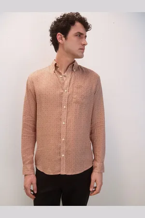 Next Signature Printed Long Sleeve 100% Linen ShirtX-Large