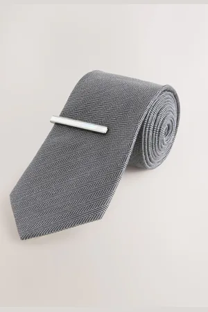 Next Herringbone Tie with Mother of Pearl Tie Cliponesize