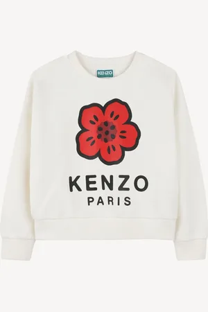 Kenzo Long Sleeve Floral Logo White Sweatshirt128134 cm