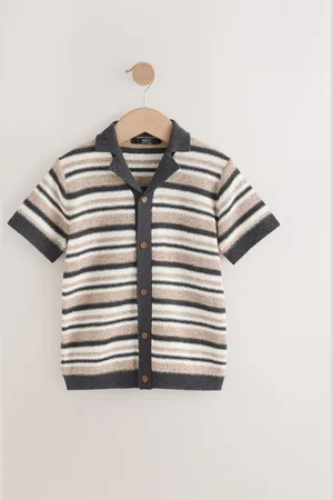Next Textured Revere Collar Short Sleeve Knitted Polo Shirt (3-16yrs)146152 cm