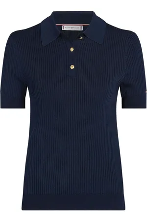 Tommy Hilfiger Slim Rib Button Polo Short Sleeve JumperX-Large