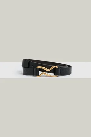 Reiss Scarlett Leather Sculpted-Hardware BeltL