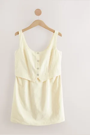 Next 100% Cotton Sleeveless Waistcoat Mini Dress36