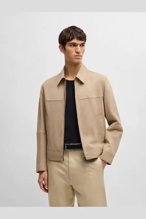 HUGO BOSS Regular Fit Suede Zip Jacket40