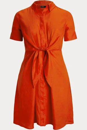 Ralph Lauren Curve Wakana Linen Belted Shirt Dress50
