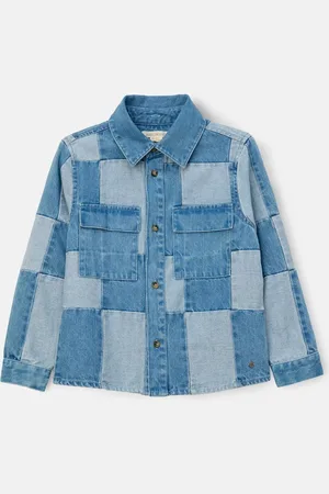 Angel & Rocket 100% Cotton Chuck Denim Patchwork Shirt140146 cm