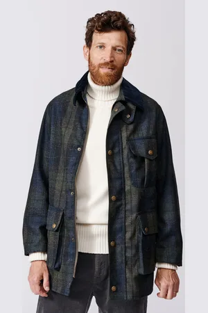 Aubin Caenby Wool Check Worker JacketM