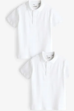 Clarks Short Sleeve 100% Cotton Boys Polo Shirts 2 Pack7 lat (122 cm)