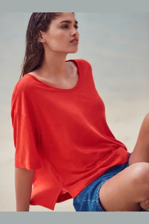 Next Linen Modal Blend Soft Touch Scoop Neck T-Shirt54