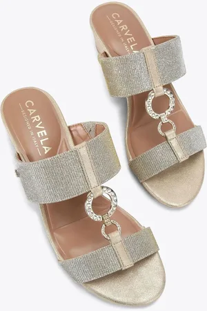 Carvela Comfort Gold Arletta Mid Wedge Sandalseu41