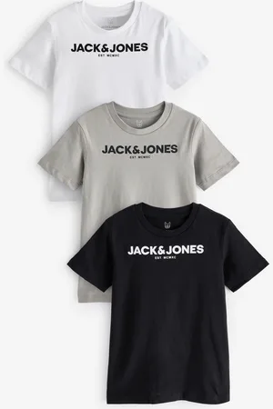 JACK & JONES Crew Neck Logo 100% Cotton White T-Shirts 3 Pack10 lat (140 cm)