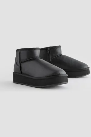 Next Shower Repellent Suede Faux Fur Lined Platform BootsEU 40 (UK 6.5)