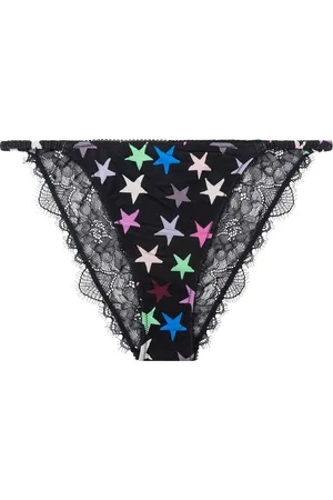 LOVE Stories Wild Rose Printed Satin & Lace BriefsL