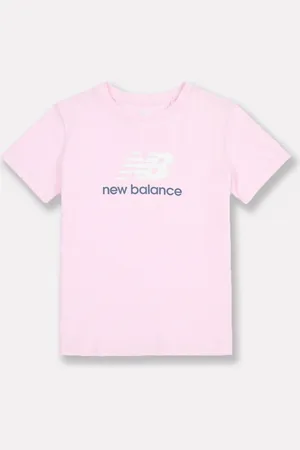 New Balance Girls 100% Cotton Stacked Logo T-Shirt152158 cm